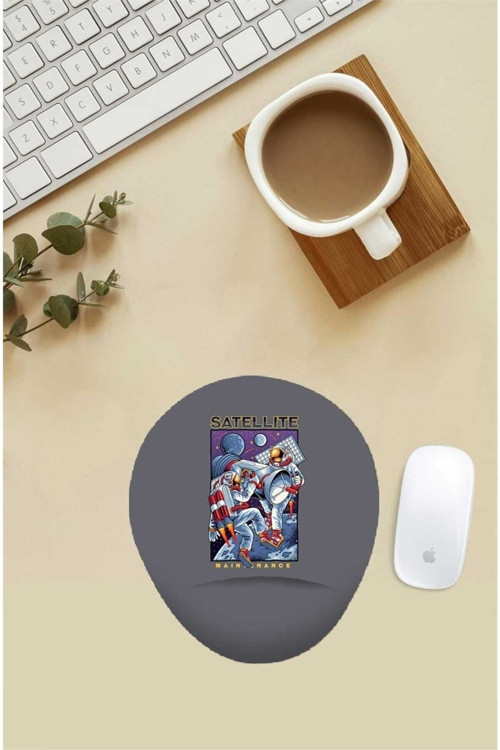 Çalışkan Astronot Desenli Bilek Destekli Mouse Pad