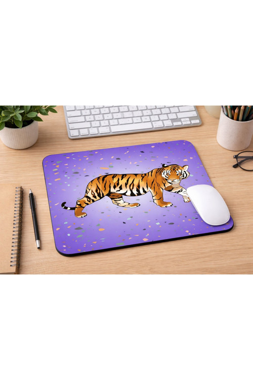 Kaplan Desenli Mousepad 21x17,5 cm – Kaymaz Tabanlı Düz Mouse Pad – Ofis & Gaming Kullanım