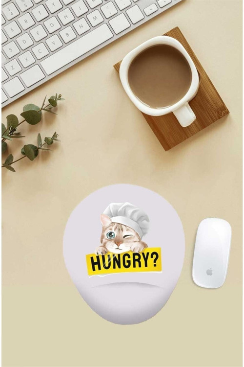 Aşçı Kedi Desenli Bilek Destekli Mouse Pad