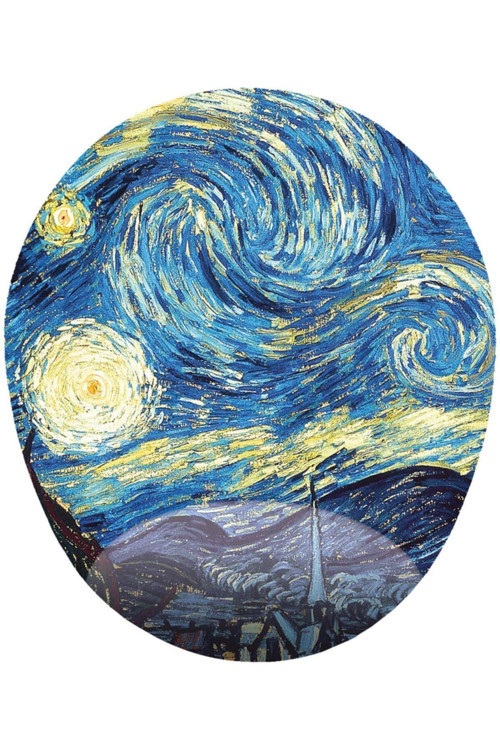 Yıldızlı Gece Van Gogh Bilek Destekli Oval Mousepad