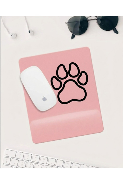 Pembe Pati Desenli Bilek Destekli Mousepad – Ergonomik ve Kaymaz Mouse Pad