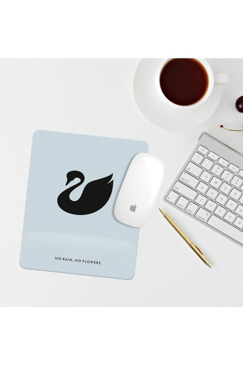 Mavi No Rain, No Flowers Bilek Destekli Dikdörtgen Mouse Pad Mouse Altlık