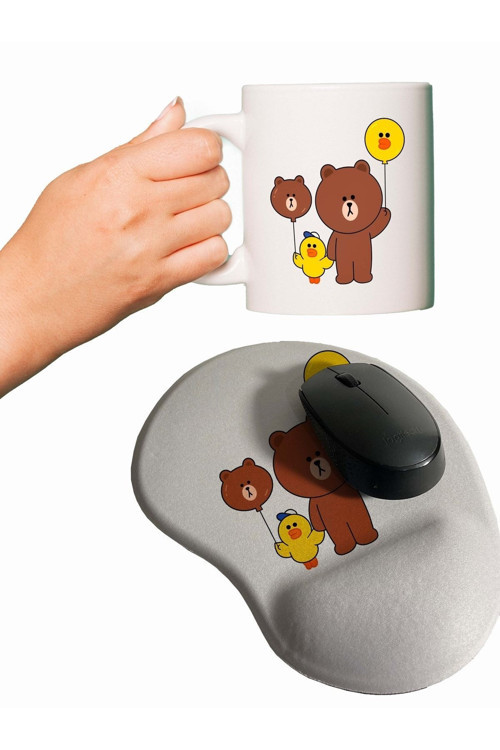 Tavşan Ayıcık Ördek 0032 Baskılı 0032 Baskılı Mouse Pad Kupa