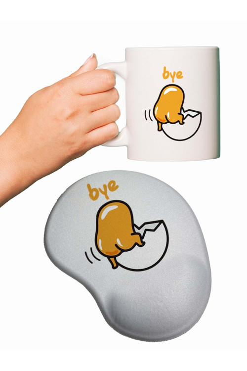 Bye Baskılı Mouse Pad + Kupa