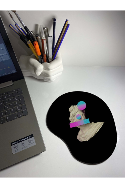 Retro Black 3d Bilek Destekli Mouse Pad