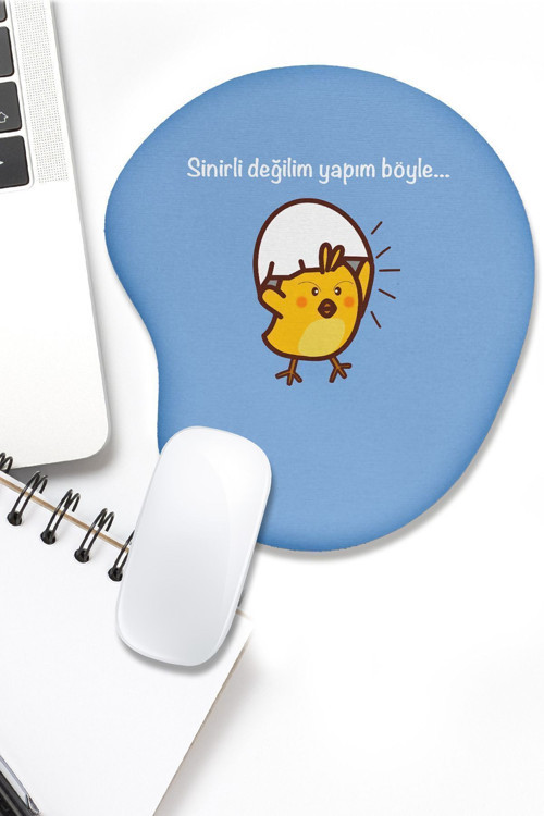 Mouse Pad Baskılı Bilek Destekli Sinirli Civciv