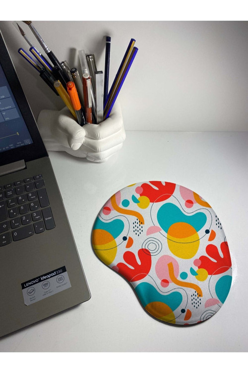 Renkli Desenli 2323 Bilek Destekli Mouse Pad