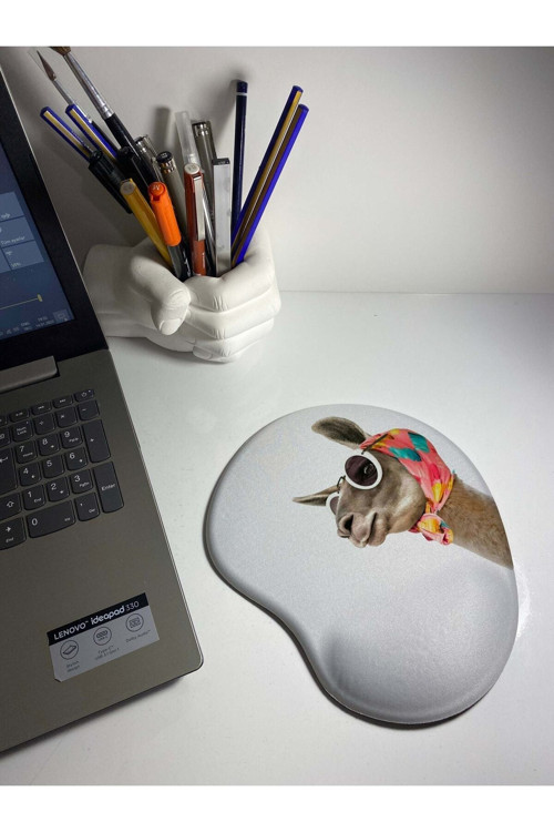 Gözlüklü Lama Bilek Destekli Mouse Pad