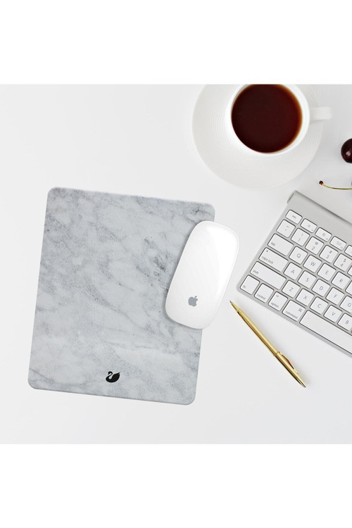 Gri Mermer Desenli Bilek Destekli Dikdörtgen Mouse Pad Mouse Altlık