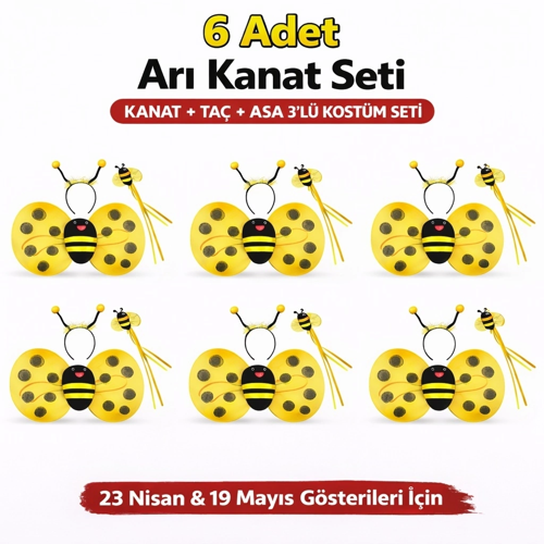 639lı Arı Kostüm Seti – Kanat Taç Asa 481348