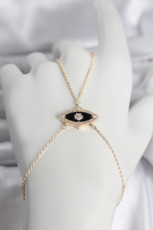 Pirinç Göz Model Gold Renk Zirkon Taşlı Kadın Şahmeran 481348