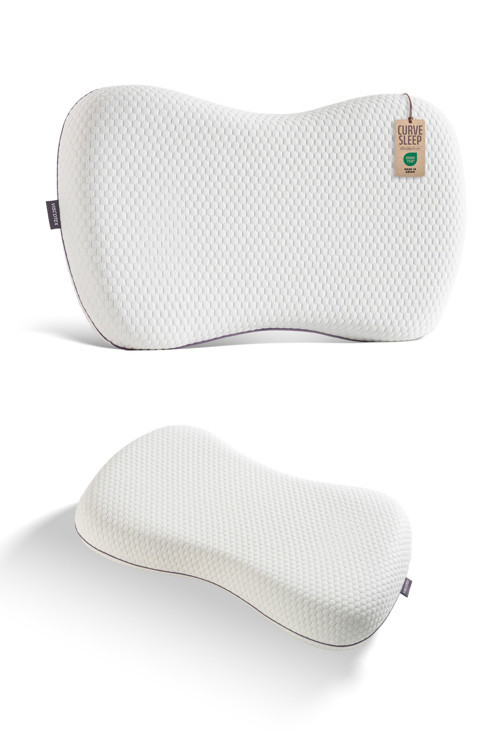 CurveSleep Ergonomik Visco Yastık, Karın Üstü, Yarı Yüzüstü Uyku İçin Ortopedik Destek 60x38x11cm