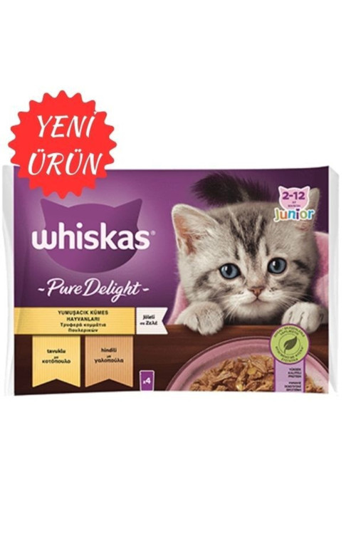 Whiskas Junior Pure Delight Yavru Yumuşacık Kümes Hayvanları 4X85 Gr(13 Adet)