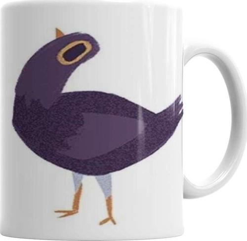 Trash Dove Mor Güvercin Purple Facebook Sticker Çıkartma Emoji Smiley Syd Weiler Kupa Bardak Porselen