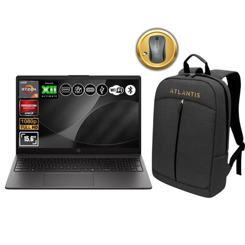 255R G10 AMD Ryzen 5-7535U 8GB Ram 2TB SSD 15.6" Fdos Notebook D30M3ET ATL49 Çanta&Mouse Hediye