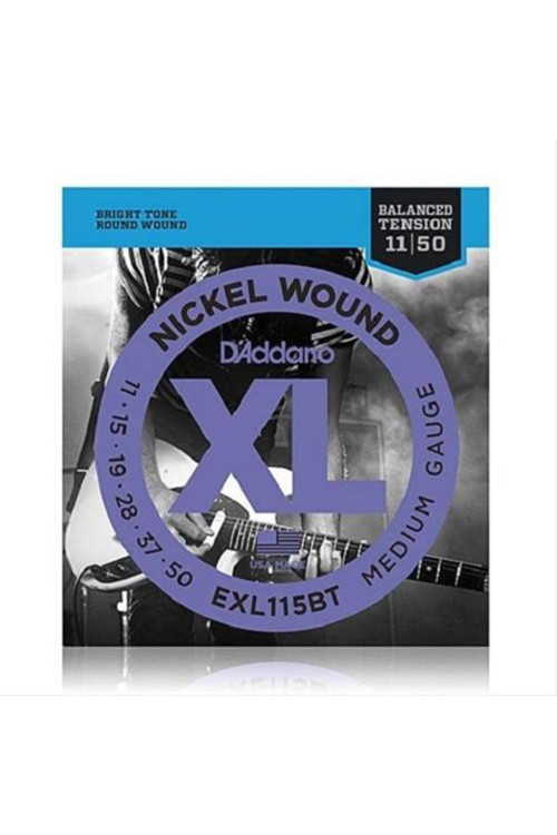 D'Addario EXL115BT XL Nickel Serisi Elektro Gitar Tel Seti (11-50 - Nickel Wound)