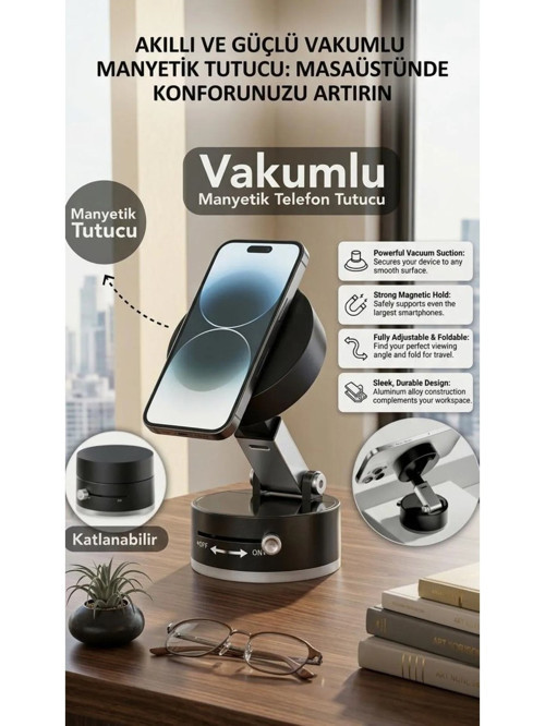 Kilitlenebilir Vantuzlu-Telefon Tutacagı