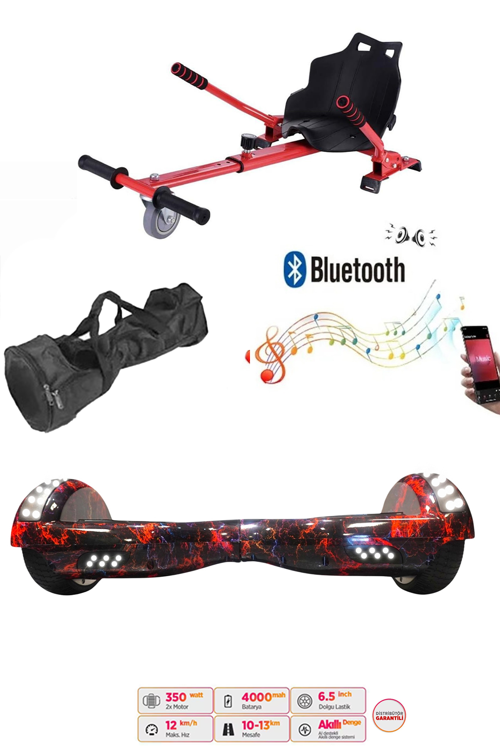 Elektrikli Kaykay Akıllı Denge Hoverboard + HoverKart + Çanta FULL LEDLİ EXTREM PAKET D15