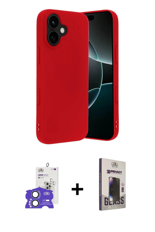 ieg™ iPhone 17 Kılıf Ahenk Serisi - Siyah Bilvis Hayalet Cam Ekran Koruyucu + Açık Mavi Bilvis Titan