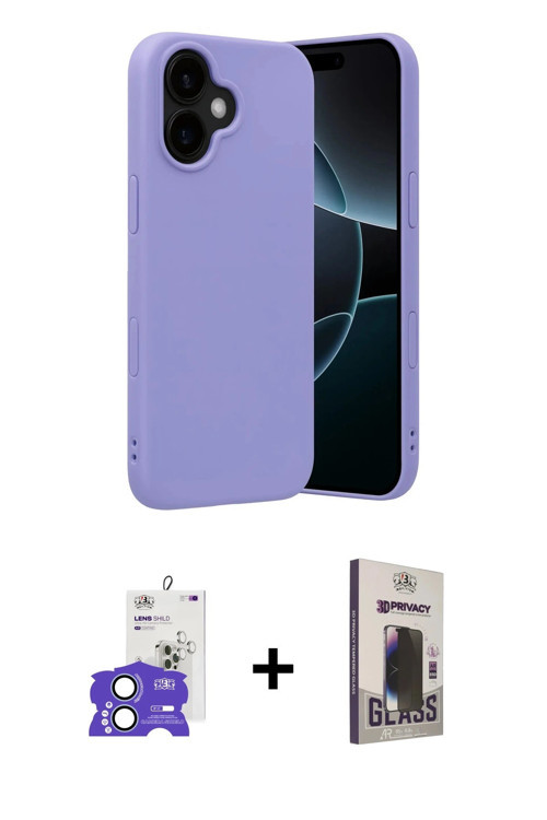 ieg™ iPhone 17 Kılıf Ahenk Serisi - Siyah Bilvis Hayalet Cam Ekran Koruyucu + Açık Mavi Bilvis Titan