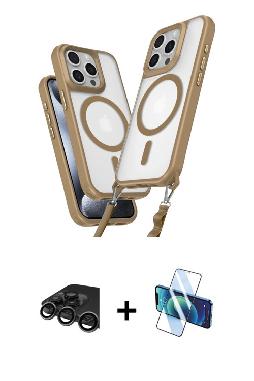 ieg™ iPhone 15 Pro Max Kılıf Atlas Doku Koleksiyonu - Siyah 3D Antistatik Cam Ekran Koruyucu + Titan