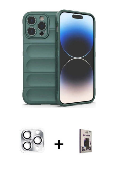 ieg™ iPhone 16 Pro Max Kılıf Atlas Koleksiyonu - Siyah Bilvis Hayalet Cam Ekran Koruyucu + Gümüş Per