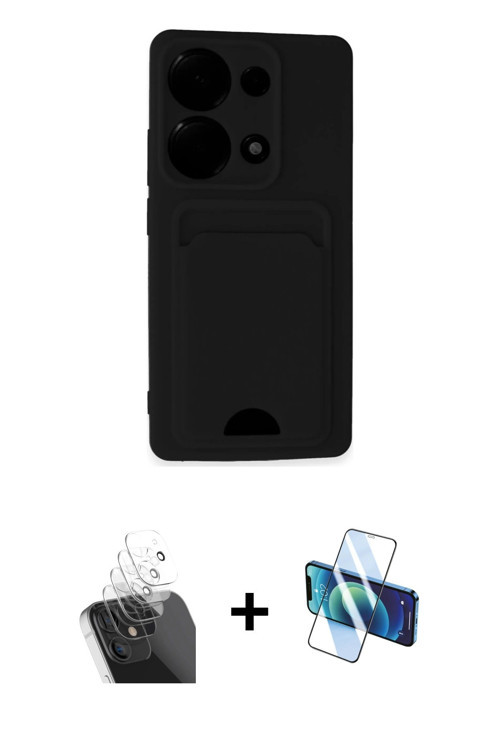 ieg™ Redmi Note 13 Pro 4G Kılıf Vadi Çizgi Prime - Siyah 3D Antistatik Seramik Nano Ekran Koruyucu +