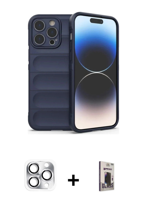 ieg™ iPhone 16 Pro Max Kılıf Atlas Koleksiyonu - Siyah Bilvis Hayalet Cam Ekran Koruyucu + Gümüş Per