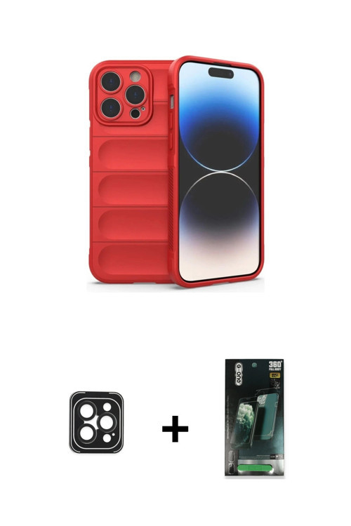ieg™ iPhone 16 Pro Max Kılıf Atlas Koleksiyonu - Siyah 360 Mat Full Body Arka Koruyucu + Siyah PVD M
