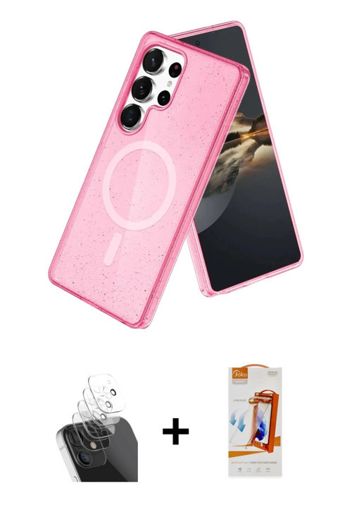 ieg™ Galaxy S24 Ultra Kılıf Nova Asil Prime - Siyah AutoKit 5in1 Fiber Polymer Nano Ekran Koruyucu +
