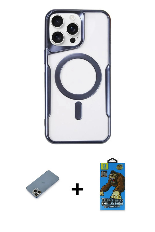 ieg™ iPhone 11 Pro Max Kılıf Yadigar Klasik Özel Seri - Siyah 18D Cam Ekran Koruyucu + Gold Metal Ka