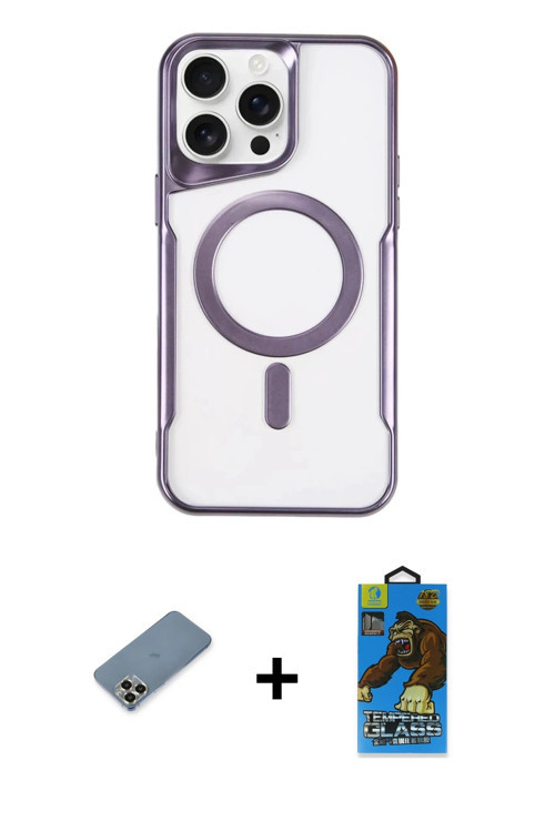 ieg™ iPhone 11 Pro Max Kılıf Yadigar Klasik Özel Seri - Siyah 18D Cam Ekran Koruyucu + Gold Metal Ka