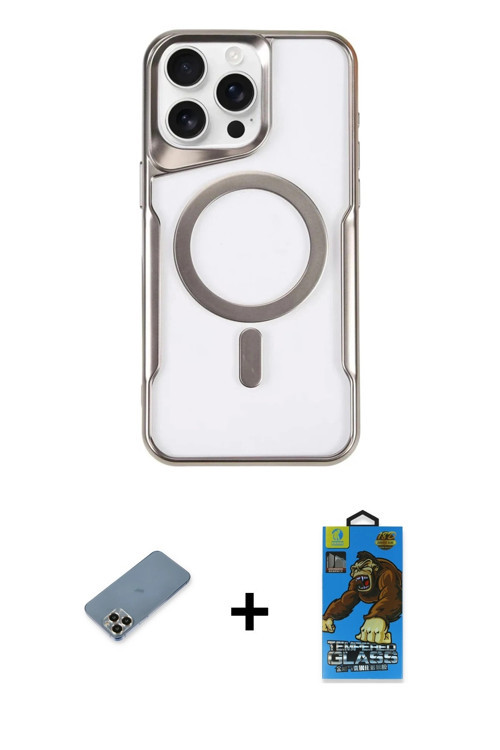 ieg™ iPhone 11 Pro Max Kılıf Yadigar Klasik Özel Seri - Siyah 18D Cam Ekran Koruyucu + Gold Metal Ka