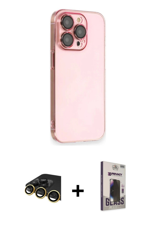 ieg™ iPhone 13 Pro Max Kılıf Siluet Minimal Özel Seri - Siyah Bilvis Hayalet Cam Ekran Koruyucu + Go