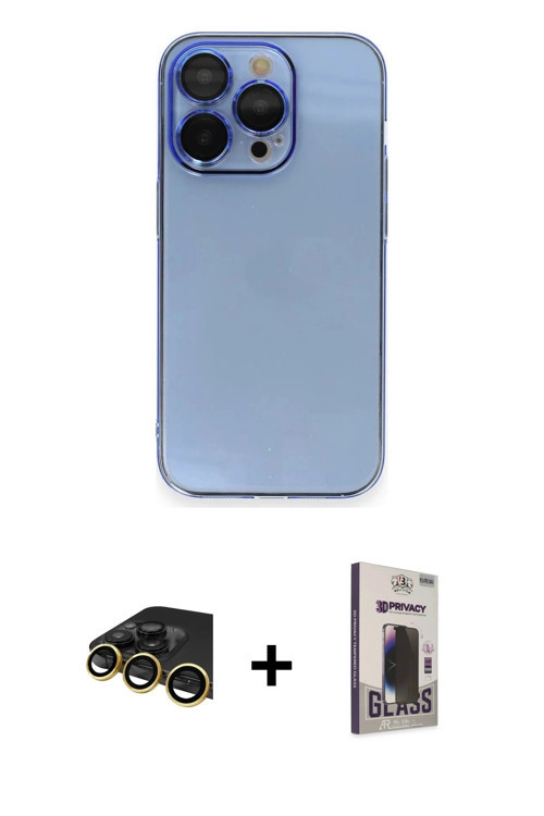 ieg™ iPhone 13 Pro Max Kılıf Siluet Minimal Özel Seri - Siyah Bilvis Hayalet Cam Ekran Koruyucu + Go