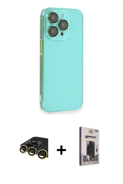 ieg™ iPhone 13 Pro Max Kılıf Siluet Minimal Özel Seri - Siyah Bilvis Hayalet Cam Ekran Koruyucu + Go