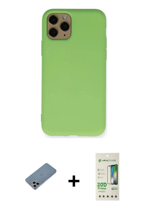 ieg™ iPhone 11 Pro Kılıf Ahenk Serisi - Siyah 20D Premium Cam Ekran Koruyucu + Sierra Blue Shine Kam