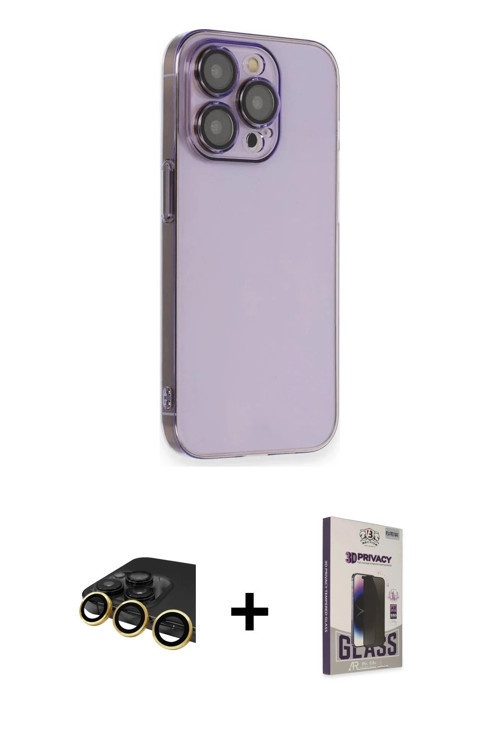 ieg™ iPhone 13 Pro Max Kılıf Siluet Minimal Özel Seri - Siyah Bilvis Hayalet Cam Ekran Koruyucu + Go