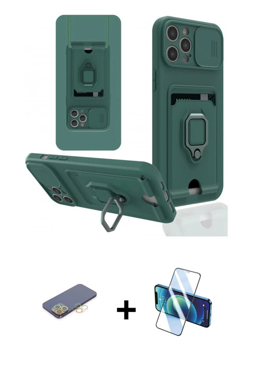 ieg™ iPhone 12 Pro Max Kılıf Vadi Form Prime - Siyah 3D Antistatik Seramik Nano Ekran Koruyucu + Sar