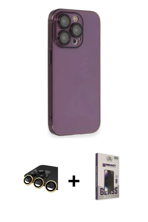 ieg™ iPhone 13 Pro Max Kılıf Siluet Minimal Özel Seri - Siyah Bilvis Hayalet Cam Ekran Koruyucu + Go