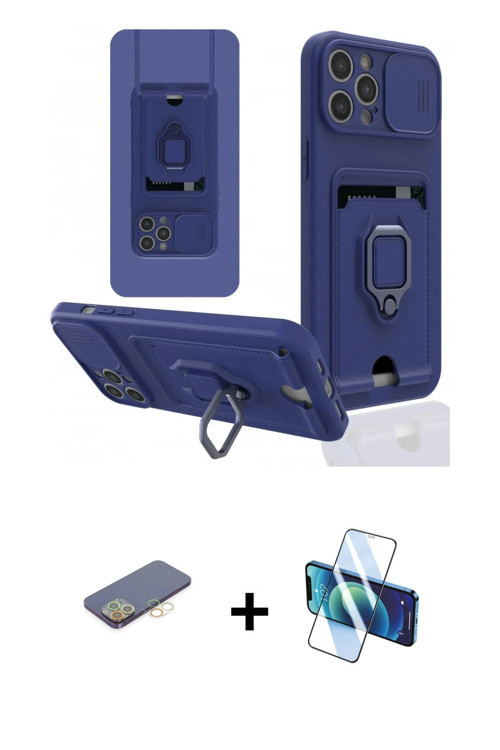 ieg™ iPhone 12 Pro Max Kılıf Vadi Form Prime - Siyah 3D Antistatik Seramik Nano Ekran Koruyucu + Sar
