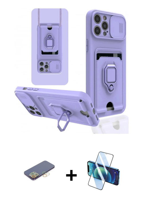 ieg™ iPhone 12 Pro Max Kılıf Vadi Form Prime - Siyah 3D Antistatik Seramik Nano Ekran Koruyucu + Sar
