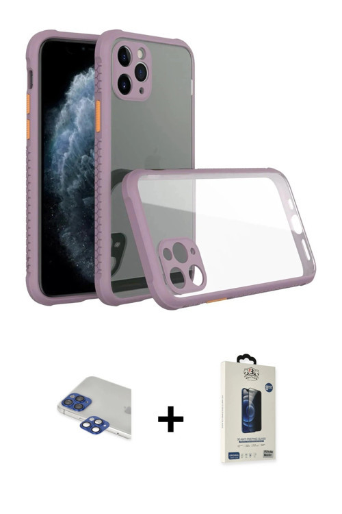 ieg™ iPhone 11 Pro Max Kılıf Nova Asil Özel Seri - Siyah Bilvis Hayalet Cam Ekran Koruyucu + Laciver