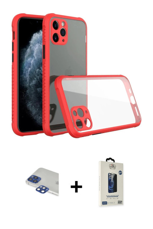 ieg™ iPhone 11 Pro Max Kılıf Nova Asil Özel Seri - Siyah Bilvis Hayalet Cam Ekran Koruyucu + Laciver