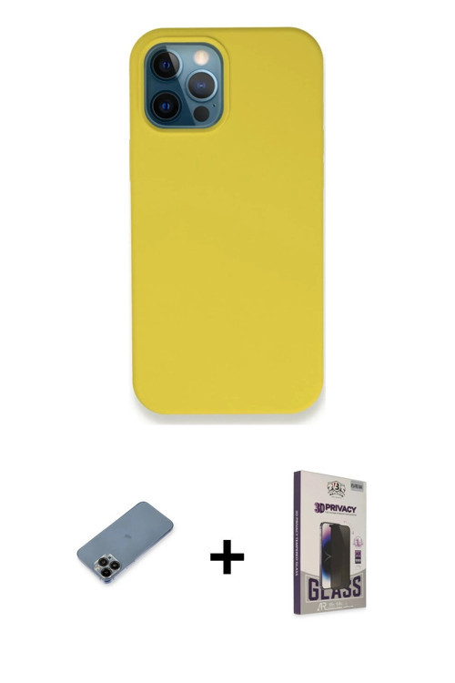 iPhone 12 Pro Max Kılıf Zirve Modern Özel Seri - Siyah Bilvis Hayalet Cam Ekran Koruyucu + Siya