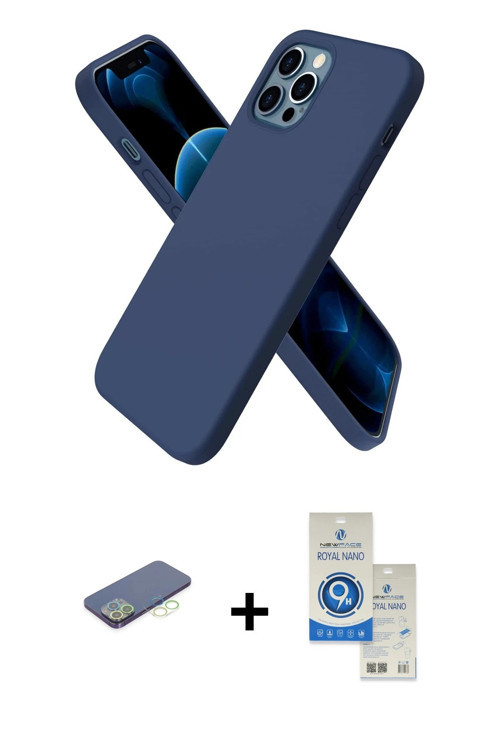 ieg™ iPhone 12 Pro Max Kılıf Kozmos Yansıma Özel Seri - Şeffaf Royal Nano Ekran Koruyucu + Yeşil Ren