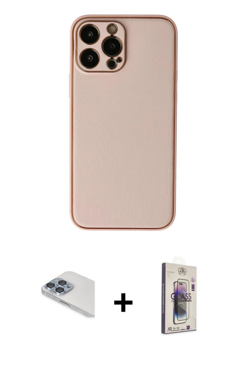 iPhone 13 Pro Max Kılıf Yadigar Klasik - Siyah Bilvis 3D Cam Ekran Koruyucu + Sierra Blue Pers