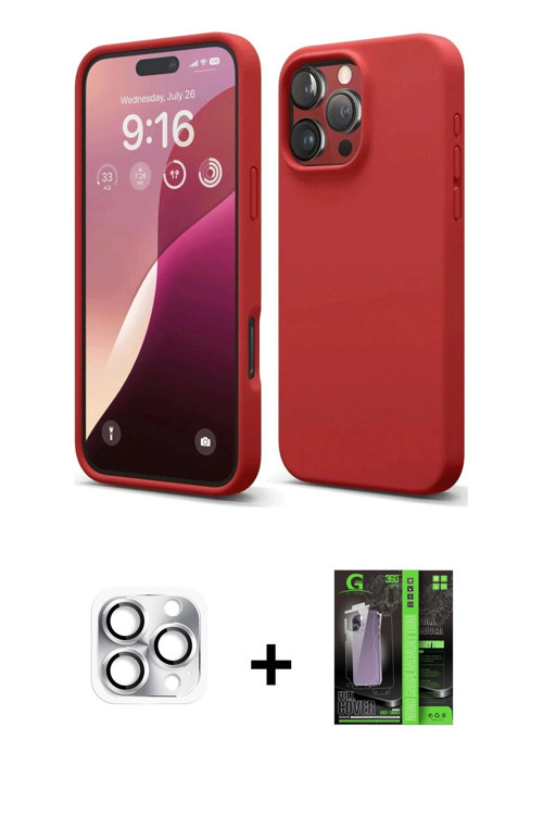 ieg™ iPhone 16 Pro Max Kılıf Kozmos Yansıma Özel Seri - Şeffaf 360 Full Body Arka Koruyucu + Gümüş P