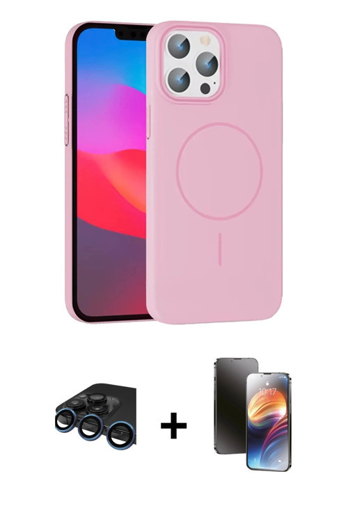 ieg™ iPhone 15 Pro Max Kılıf Siluet Doku Özel Seri - Siyah 3D Antistatik Mat Seramik Nano Ekran Koru