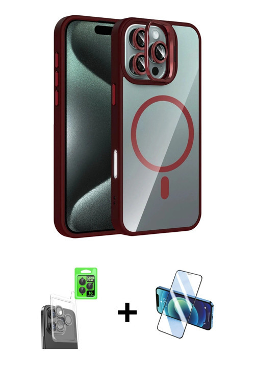 ieg™ iPhone 16 Pro Kılıf Yadigar Asil Koleksiyonu - Siyah 3D Antistatik Cam Ekran Koruyucu + Siyah R